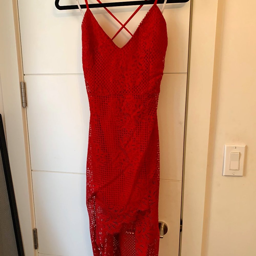 Lovers + Friends Red High Low Hem Dress